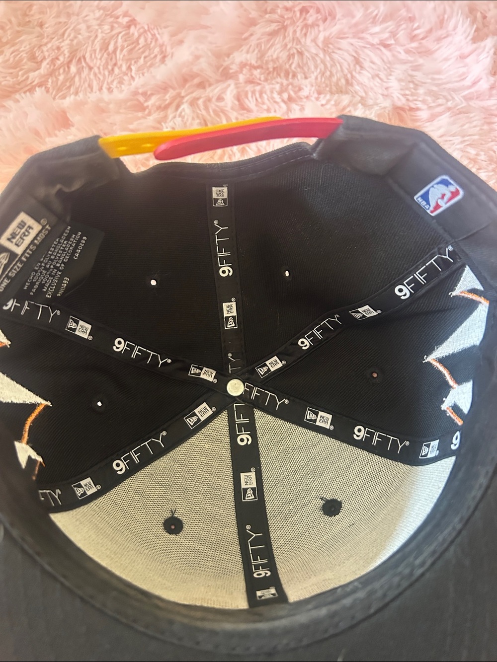 Black Utah Jazz Cap with Orange Gradient Basketball Patch - Picture 5 of 6